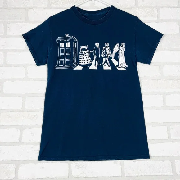 Ripple Junction Doctor Who Abbey Road Parody Graphic Tee Navy Blue Small - Picture 12 of 12